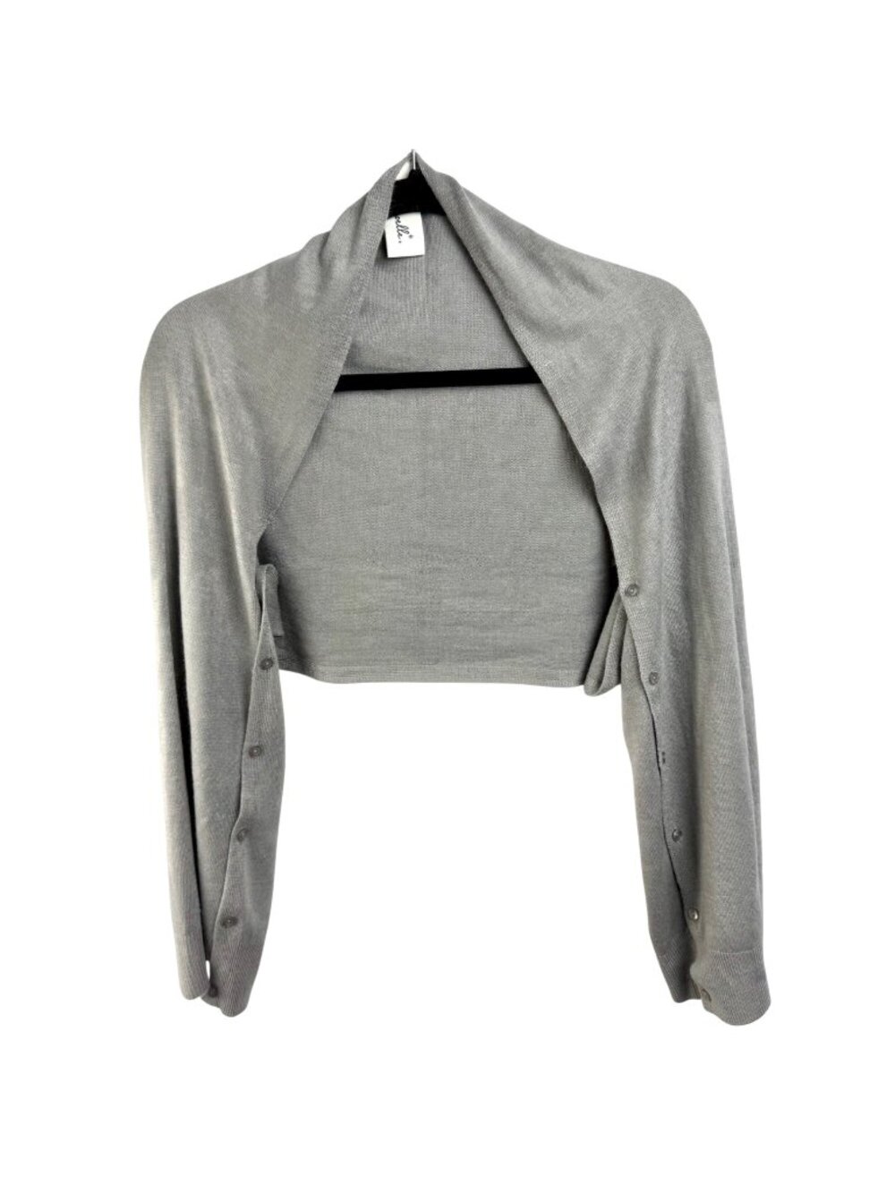 Simply Noelle Gray Bordeaux Convertible Cardi Wrap Shrug Button Sleeve One Size